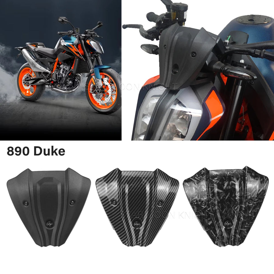KTM 890 Duke Front Fly Screen Windshield Deflector for Duke R 2020-2022, Carbon Fiber and ABS