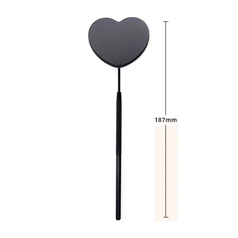 Heart-Shaped Stainless Steel Eyelash Extensions Mirror by FUNMIX 1PC Black Heart