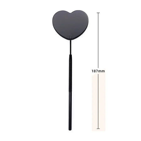 Heart-Shaped Stainless Steel Eyelash Extensions Mirror by FUNMIX 1PC Black Heart