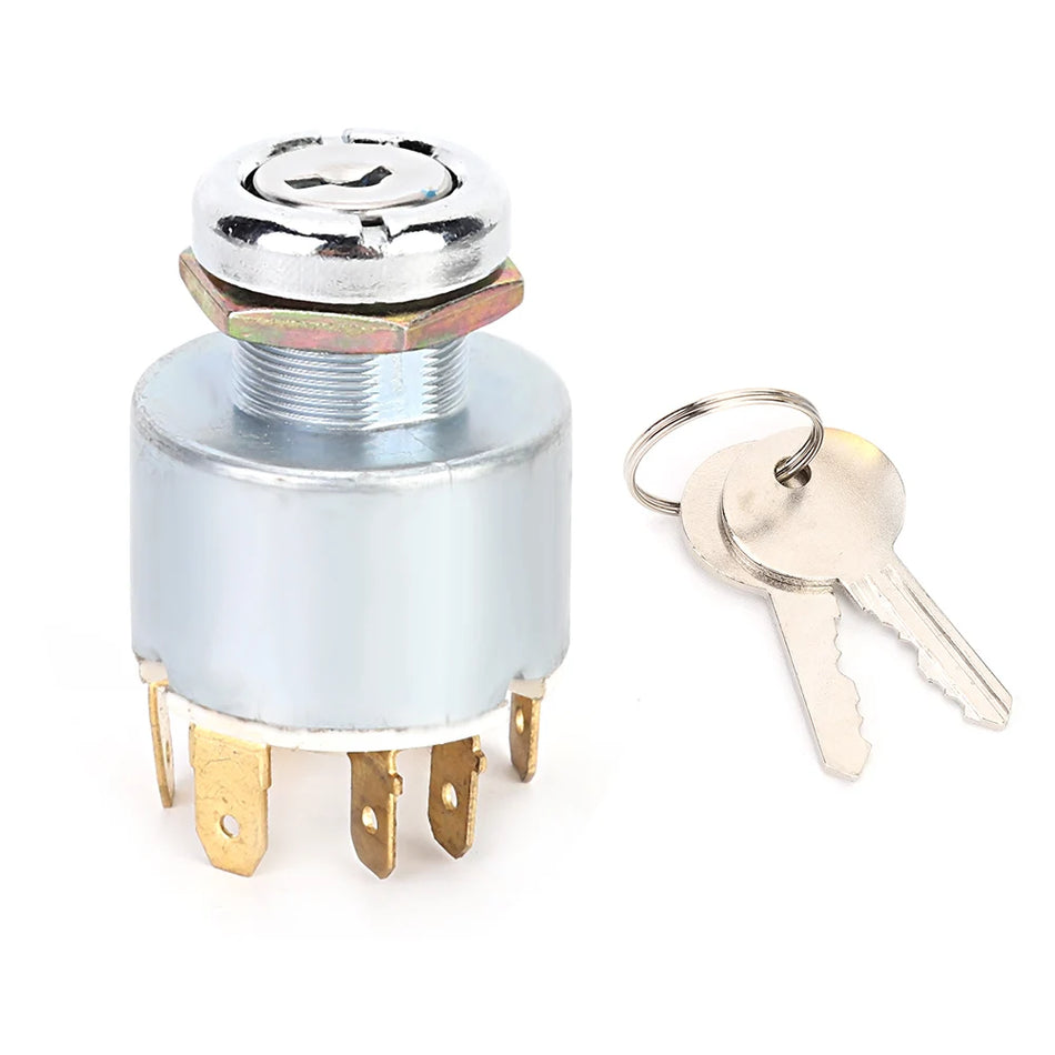 Universal 12V 4-Position Ignition Switch Lock Keys for Car, Motorcycle, Boat