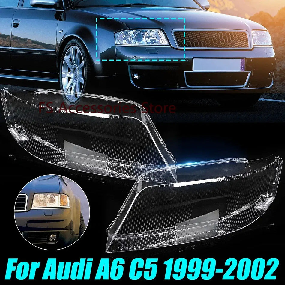 Clear Headlight Lens Covers For Audi A6 C5 1999-2002 by InterCyprus Trading Ltd