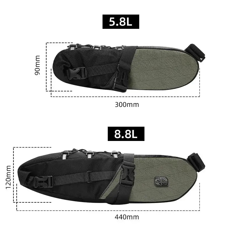 ENLEE Multi-functional Bicycle Tail Bag, Large Capacity 5.8L/8.8L Essential for Long-Distance Travel by InterCyprus Trading Ltd