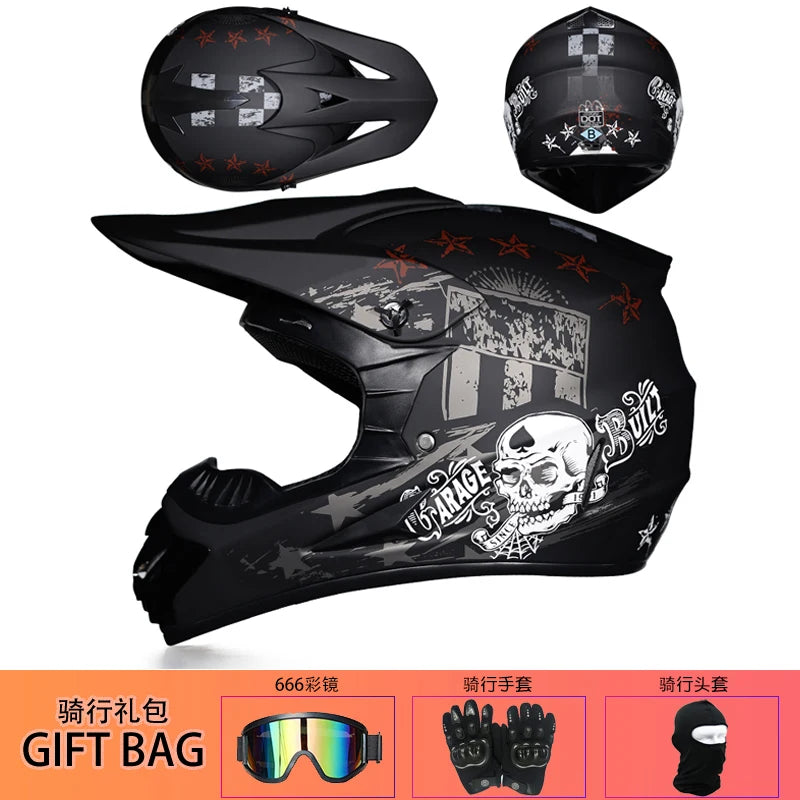 ORZ Off-Road Motorcycle Full Face Helmet &ndash; All Weather Guard black / XL