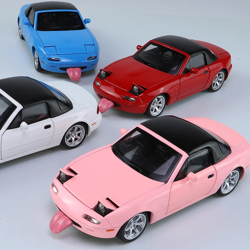 Diecast Alloy Toy Car With Sound, Light And Pull Back For Mazda MX5, MX-5 & RX7 1:32