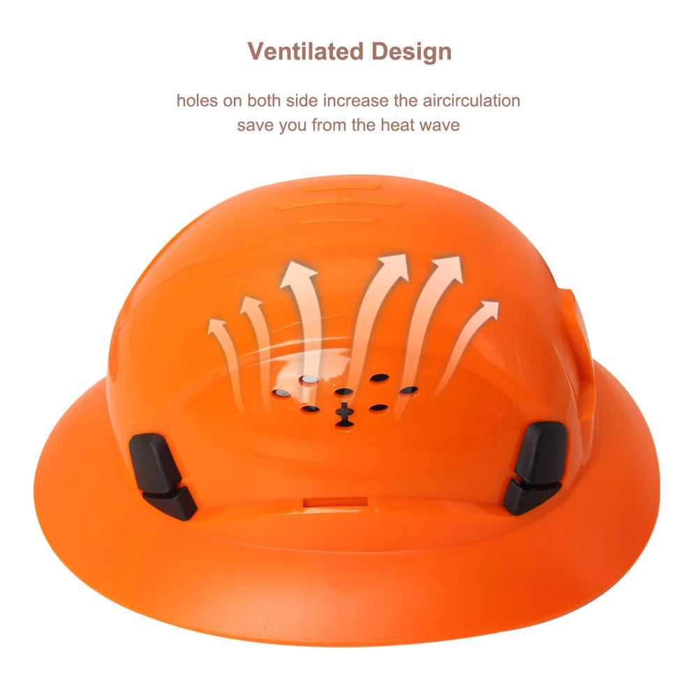 Full Brim Safety Helmet With Goggles &ndash; All Day Comfort