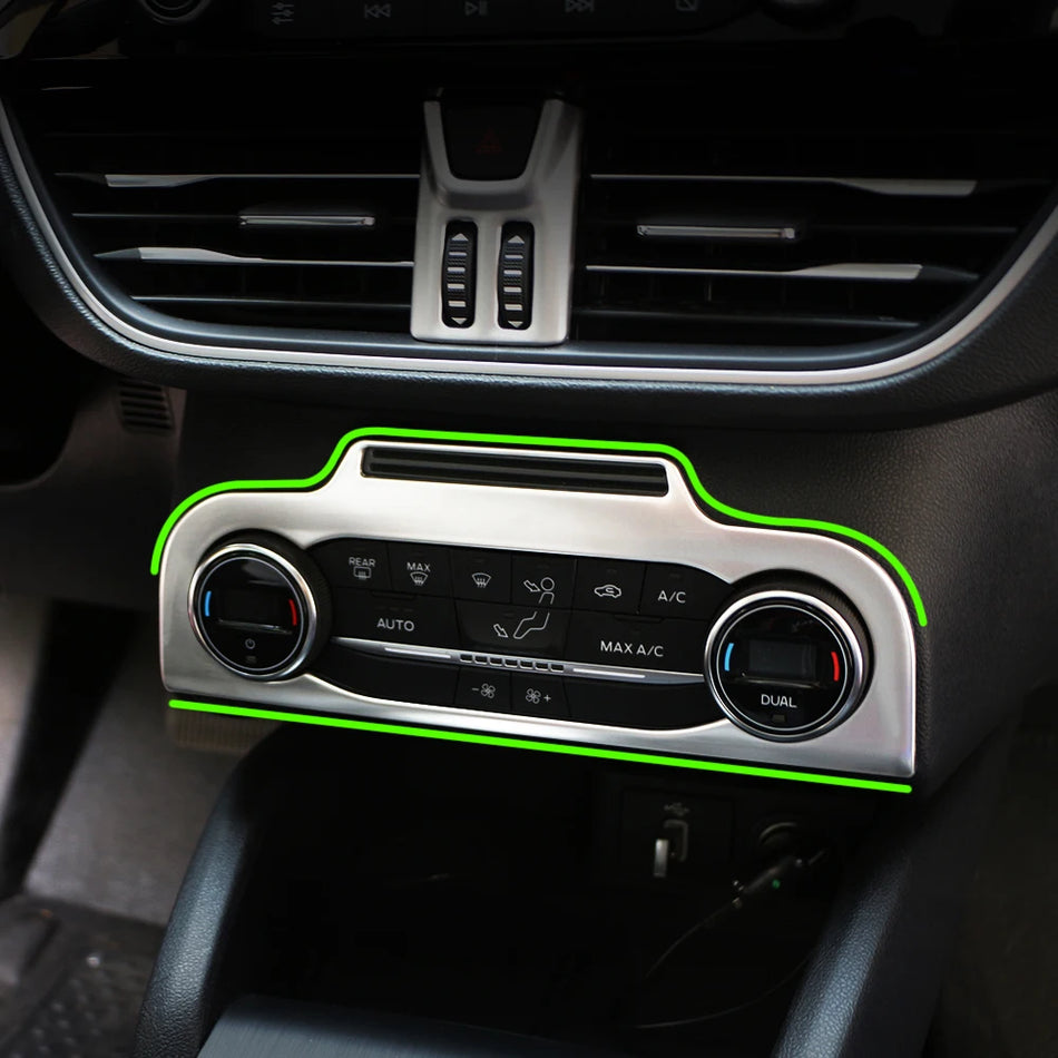 Rivestimento Pannello Manopola AC per Ford Focus MK4 2019-2022, Rivestimento in Acciaio Inossidabile per Console Centrale