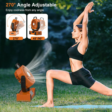 Portable Camping Fan 20000mAh &ndash; LED Light and USB Charge