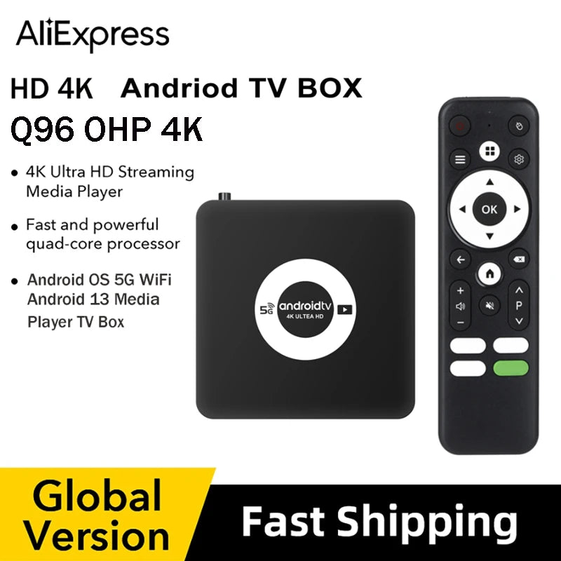 Q96 OHP 4K WiFi Smart TV Box &ndash; 4G 5G Android 13 Player