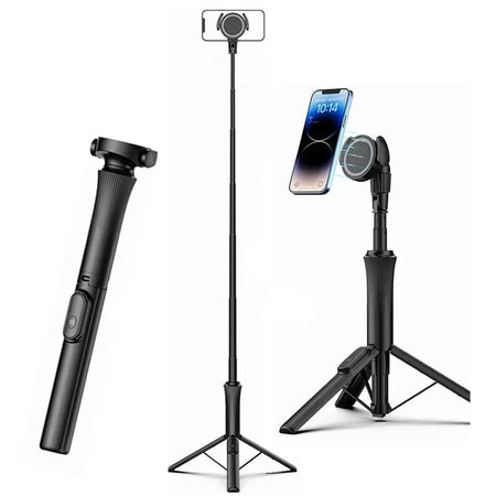 Magnetic Selfie Stick Tripod WS-22001 &ndash; Bluetooth Remote black