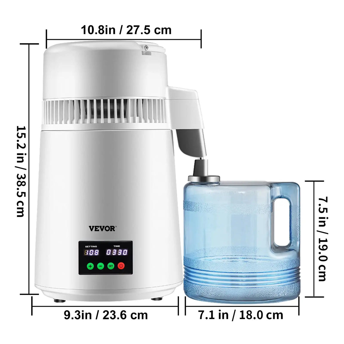 4L Water Distiller With Touch Screen 1 L Per Hour WHITE / Poland