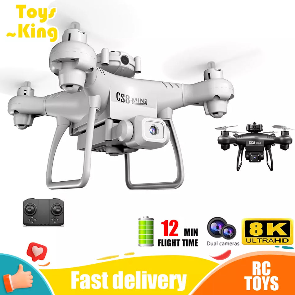 🟠 rc mini drone 4k dron quadcopter cs8mini Αποφυγή uAV Aerial 4 Axis Aircraft Aircraft Toys for Boys
