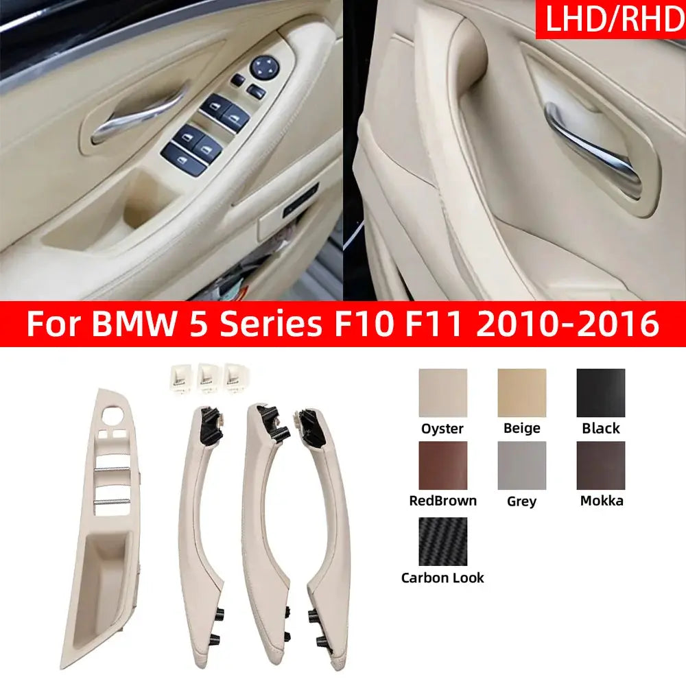 LHD RHD 7pcs Interior Door Armrest Panel Pull Handle With Leather Outer Cover For BMW 5 Series F10 F11 520i 523i 525i 528i 535i by InterCyprus Trading Ltd