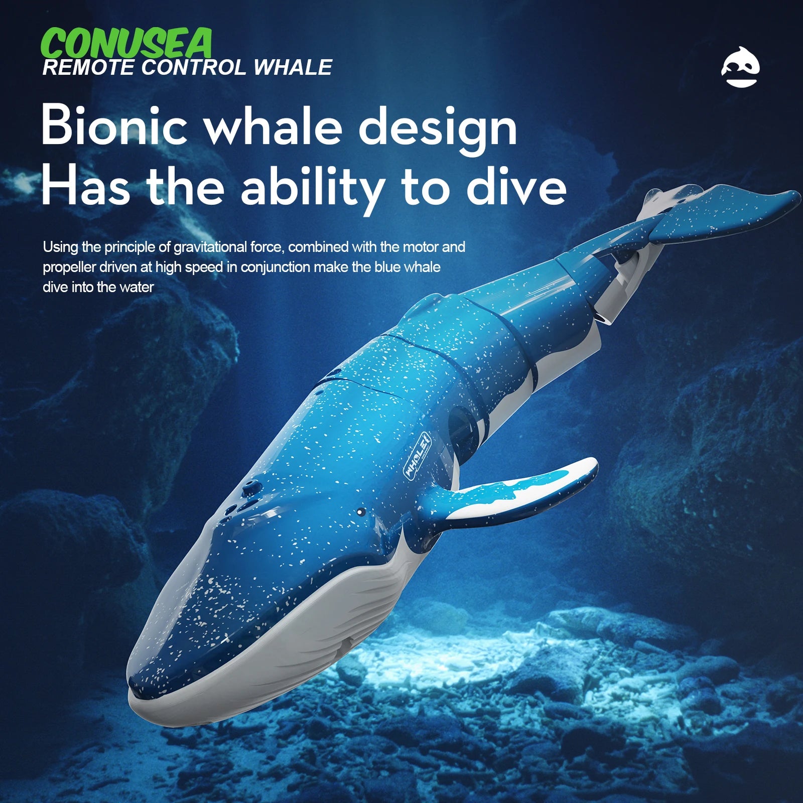 Remote Control Underwater Whale Submarine for Pools and Lakes