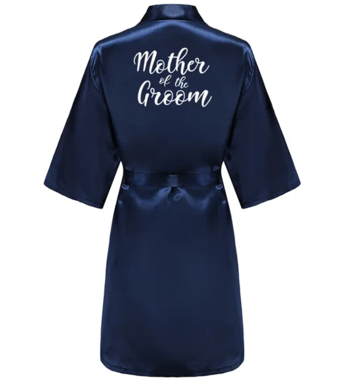 Elegant Satin Silk Robe for Women - Knee-Length, Poplin Fabric