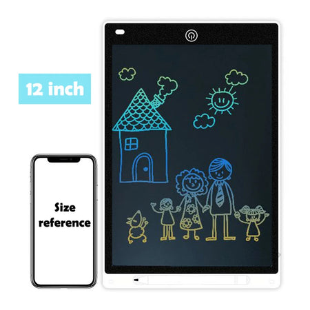 LCD Writing Tablet for Kids - Educational Drawing Board White-12-Color