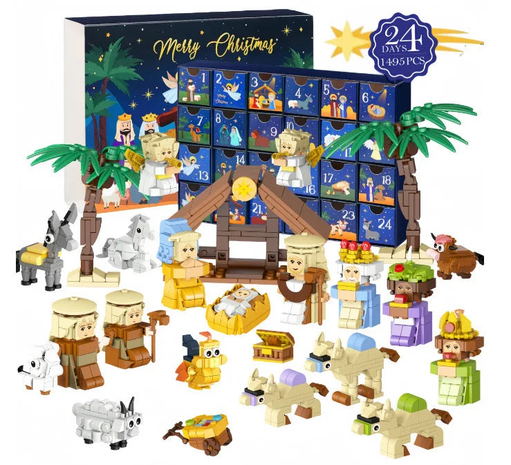 DIY Christmas Advent Calendar Train Toys Made Of Plastic, 24-Day Countdown Gift Box