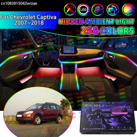 For Chevrolet Captiva 2007~2018 MK1 C100 RGB Car Interior Ambient Lights Strips Breathing Lighting Kit App Control LED strips by InterCyprus Trading Ltd