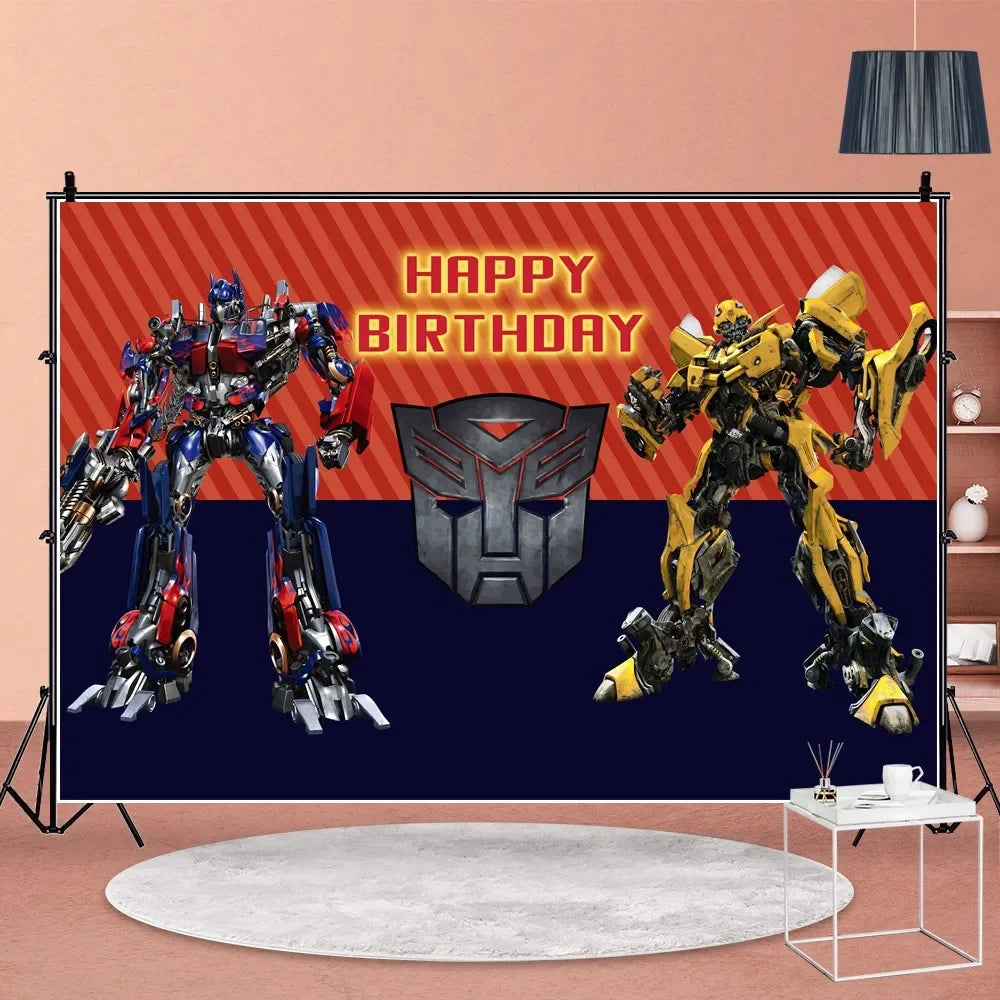 Bumblebee Birthday Party Supplies | Disposable Transformers Tableware Set 120x80cm 1 / CHINA