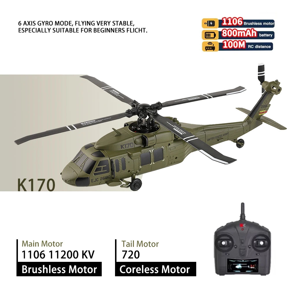 WLtoys K170 RC Helicopter &ndash; Gyro Stabilized LED Lights