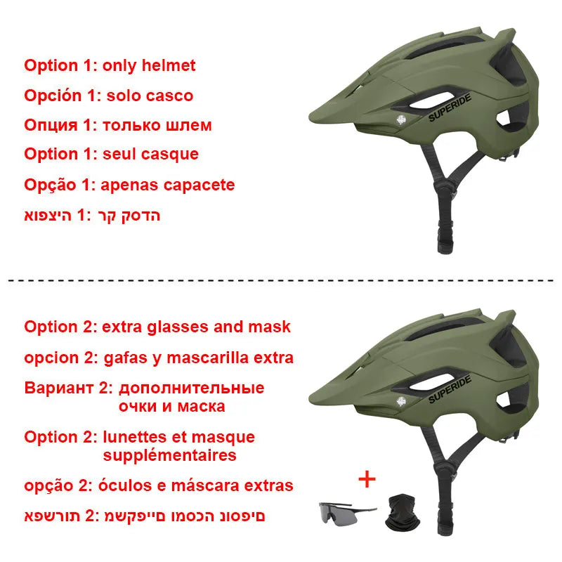 🟠 Superide Outdoor DH MTB Bicycle Helmet Integrally Molded Road Mountain Bike Helmet Ultralight Racing Riding Cycling Helmet