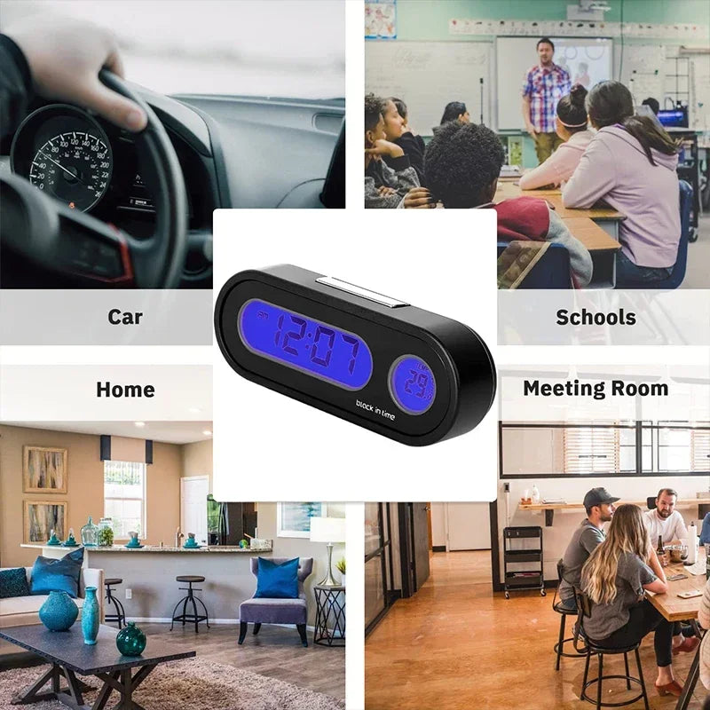 Car Clock Digital Thermometer Watch 2 In 1 &ndash; Luminous LCD