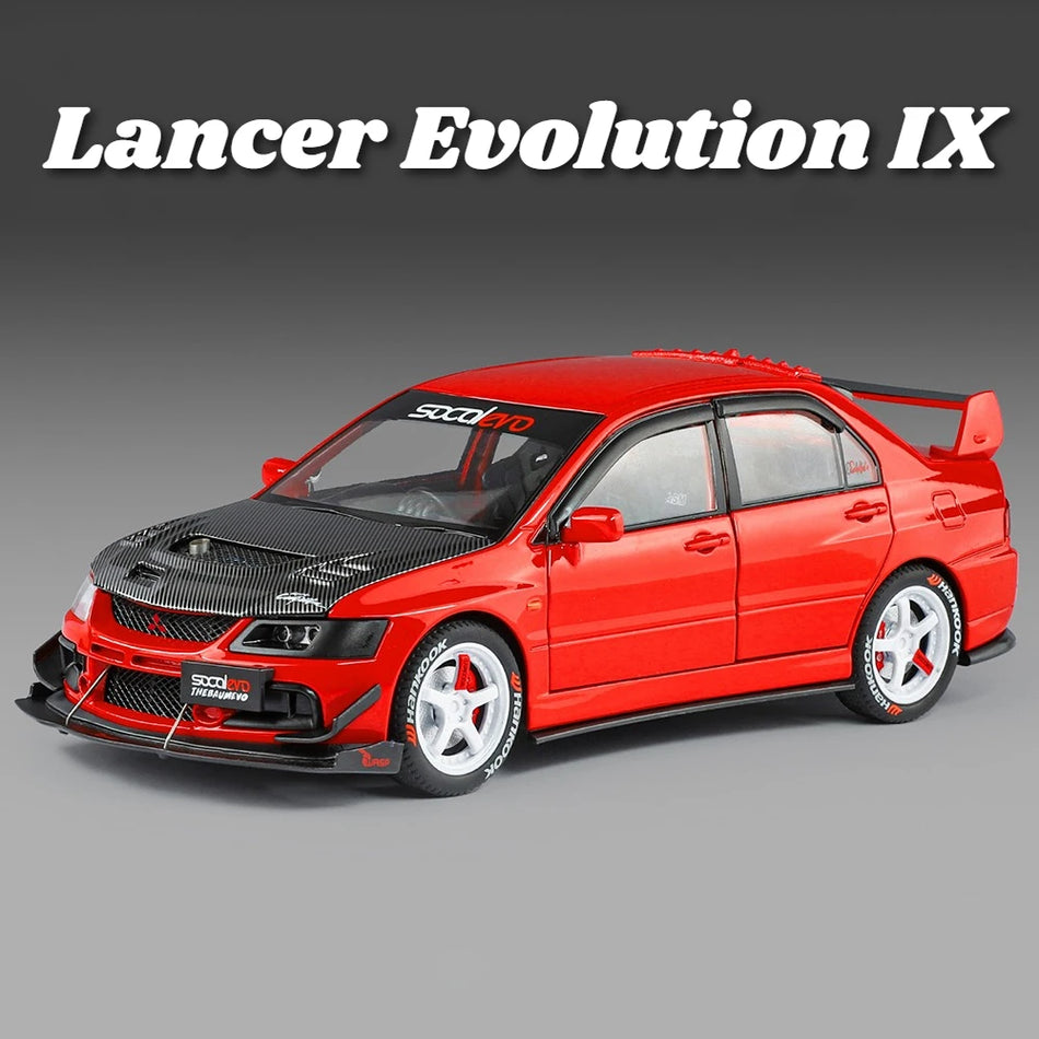 Model de mașină din metal diecast la scară 1:24 pentru Mitsubishi Lancer Evolution IX