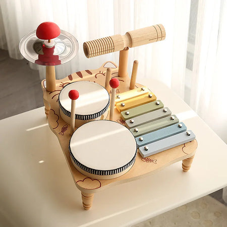 Wooden Xylophone Drum Aeolian Bells Set &ndash; Educational Toy B
