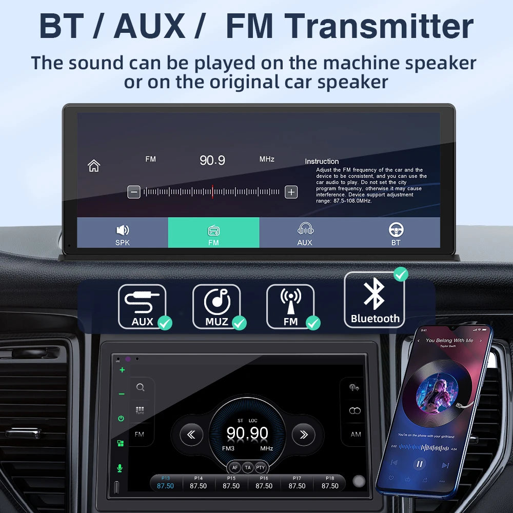 AKAMATE 11.3Inch DVR Car Dashcam &ndash; Wireless CarPlay