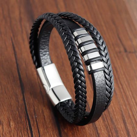 Leather Charm Bracelet for Men color 16 / 19cm