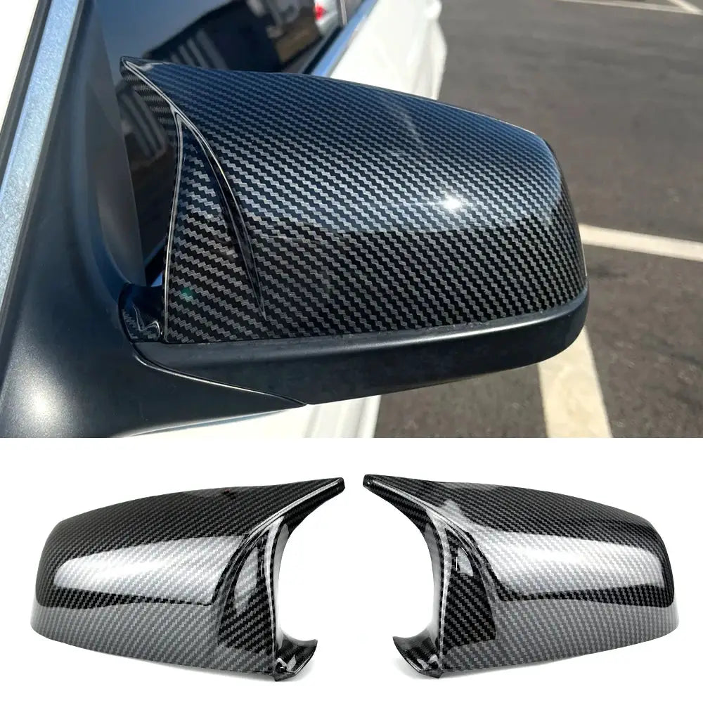 Rearview Mirror Covers Carbon Fiber For BMW 5 6 7 Series E60 F10 F01 by InterCyprus Trading Ltd