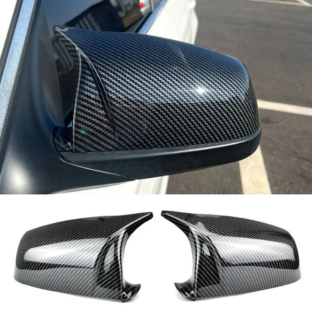 Rearview Mirror Covers Carbon Fiber For BMW 5 6 7 Series E60 F10 F01 by InterCyprus Trading Ltd