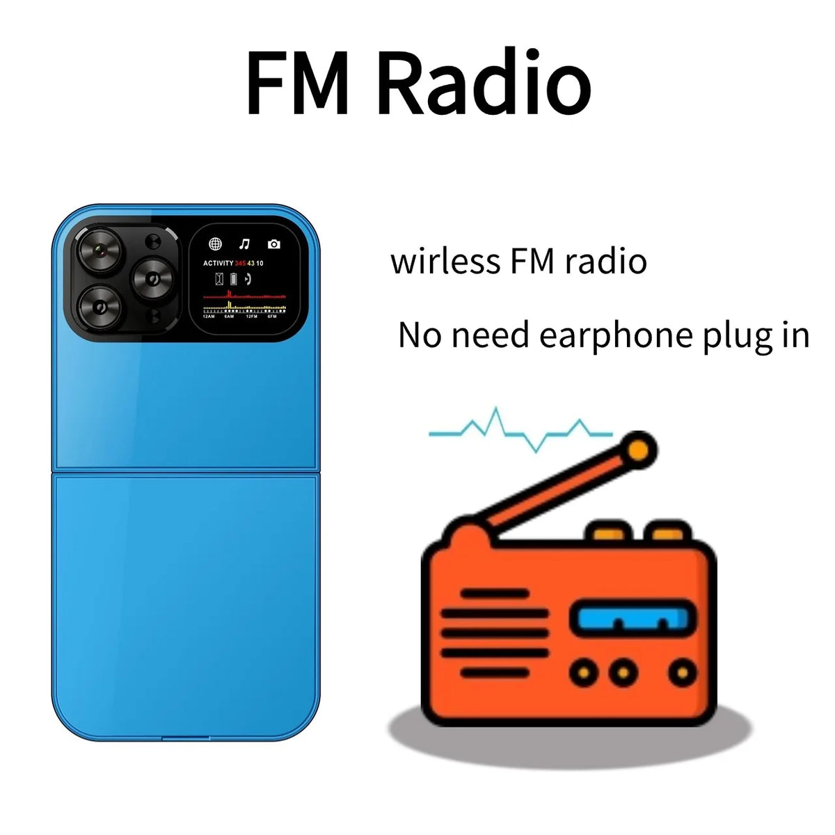 Cute Mini Flip Clamshell Phone - Dual SIM Quick Call Torch