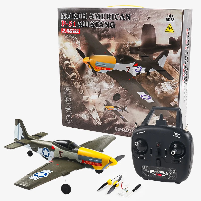 P51 Mustang Foam RC Plane - 4CH Ready-to-Fly Aerobatic Fighter