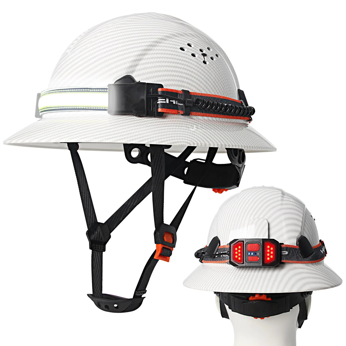 CE Full Brim Safety Helmet LED Lighting &ndash; Anti Collision Carbon Fiber A