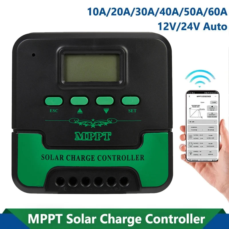 MPPT Solar Charge Controller 12V 24V WiFi LCD &ndash; Dual USB