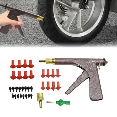 Tubeless Tire Repair Kit With Plugs &ndash; Portable Vacuum Gun