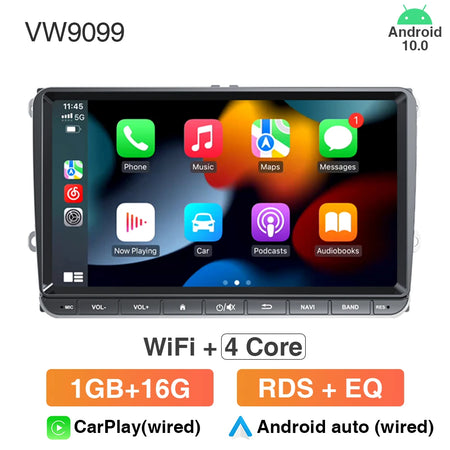 9Inch Android Car Radio For Volkswagen Cars - IPS Touch 1 16G Wired CarPlay