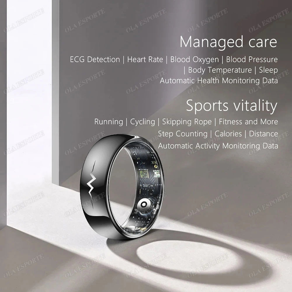 High-end ECG Blood Oxygen Health Smart Ring - 5ATM Waterproof &amp; Multi-Sport Modes