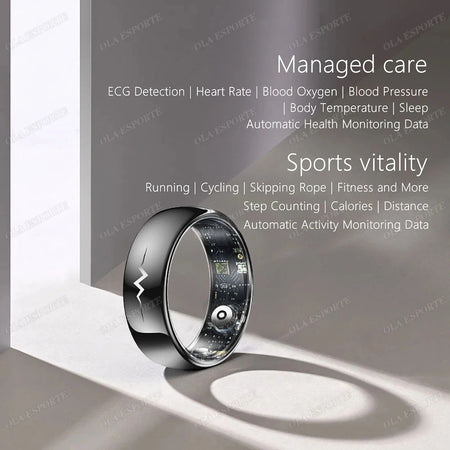 High-end ECG Blood Oxygen Health Smart Ring - 5ATM Waterproof &amp; Multi-Sport Modes