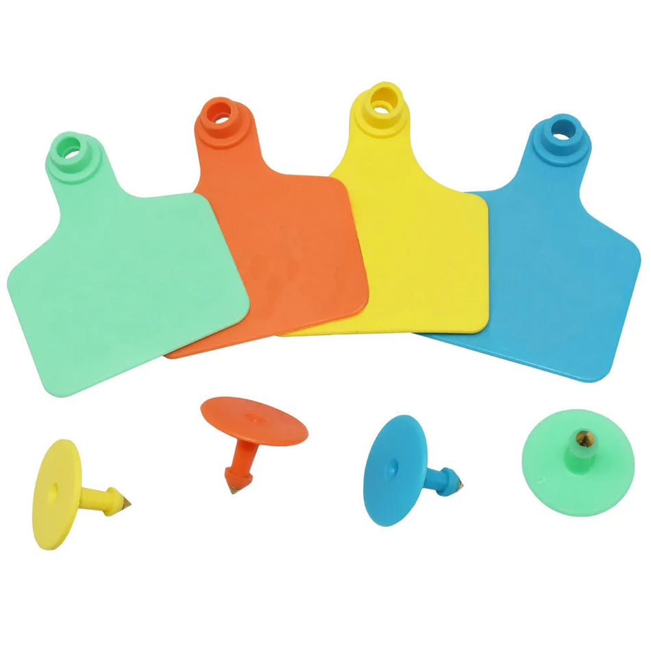 100 Pcs Cow TPU Ear Tag Signs Without Words &ndash; Colorful Tags
