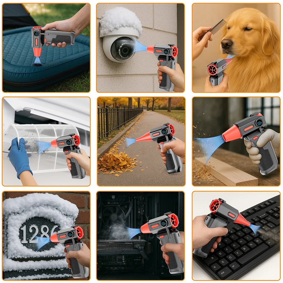 Motorcycle Air Duster Blower, Cordless Turbo Fan 150K RPM Portable