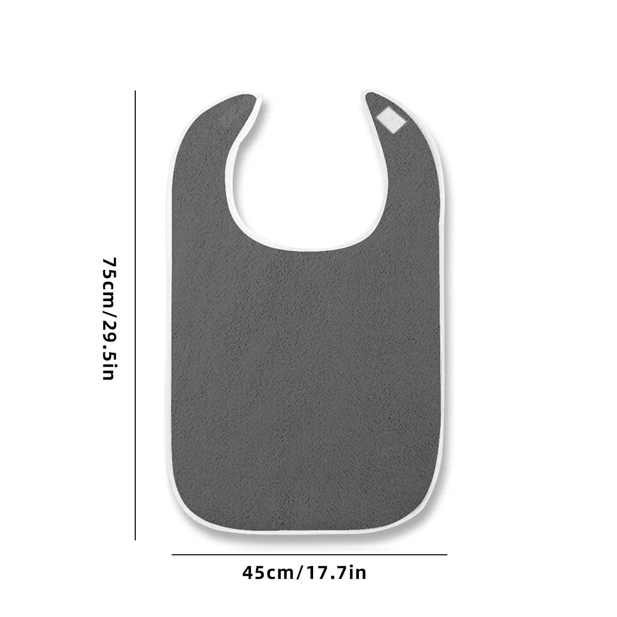 Adjustable Adult Bibs - Machine Washable, Prevents Spills &amp; Drooling, Ideal for Elderly 1pc Grey