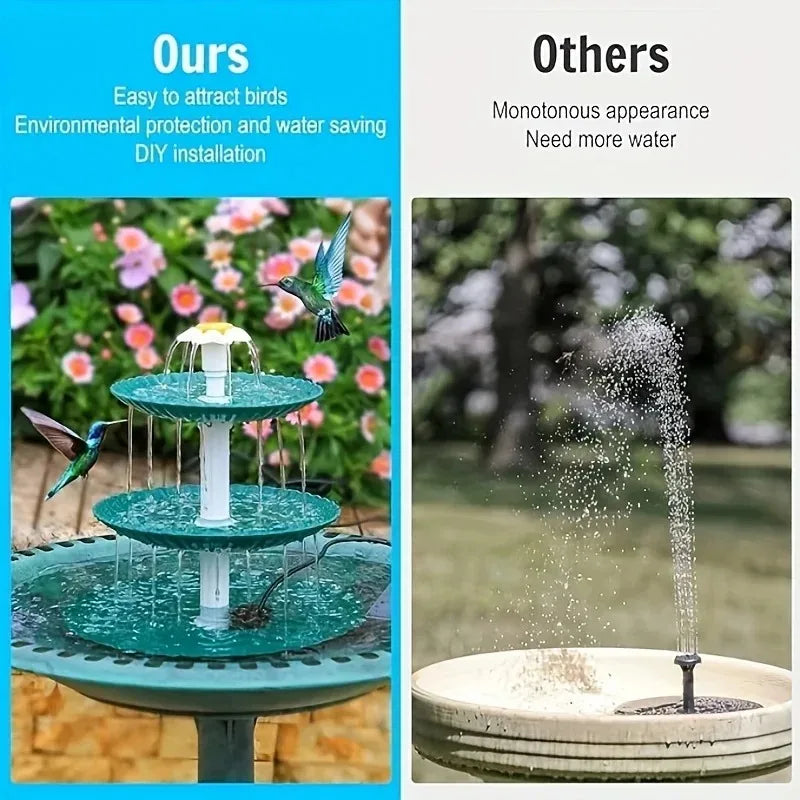 3.5W Outdoor Solar Fountain &ndash; Three Tier Ripple Design