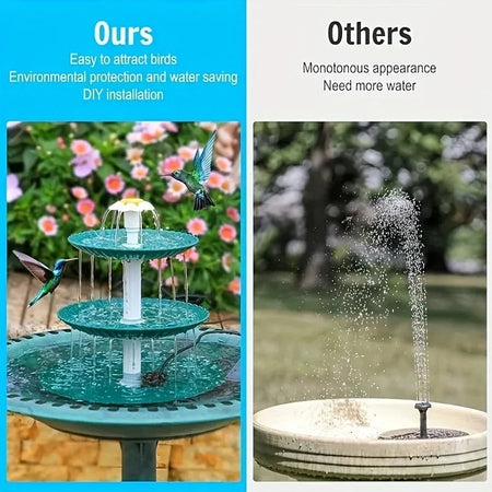 3.5W Outdoor Solar Fountain &ndash; Three Tier Ripple Design