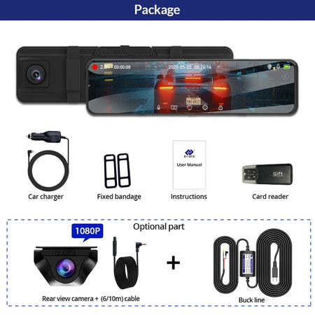 ACCEO A45 CAR DVR &ndash; 11.28 Inch Touch IPS 2.5K Rear Camera