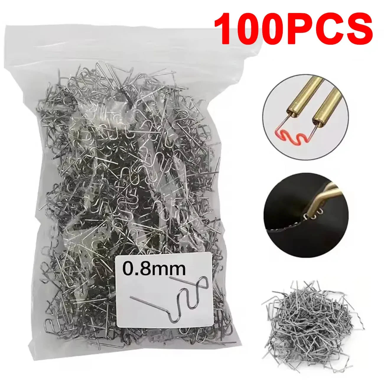 Car Bumper Repair Kit - Plastic Welding Hot Stapler for Auto Sheet Metal 0.8MM 100Pcs B