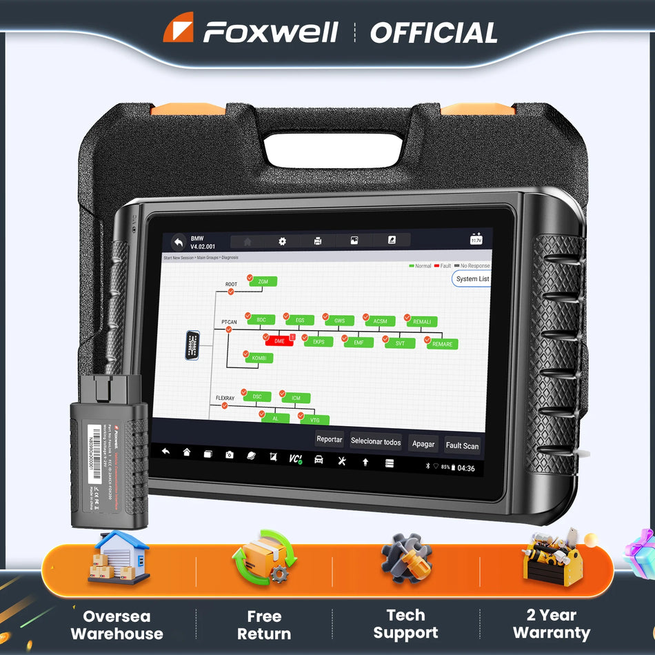 Foxwell NT1009 Scanner automobilistico OBD2 Bidirezionale Codifica ECU Diagnostica di tutti i sistemi Tablet con 120 marche di veicoli e 35 funzioni di reset