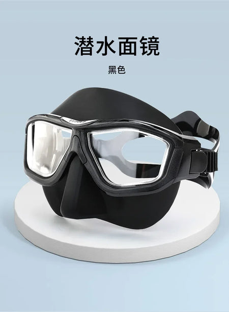 Professional Anti-Fog Full Face Goggles &ndash; HD Vision diving mask-black