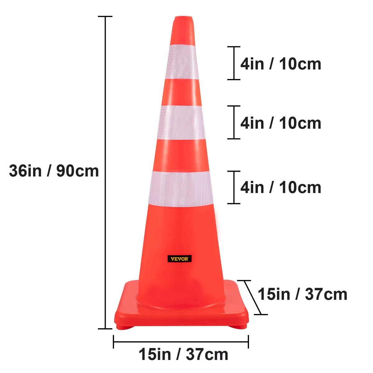 SucceBuy Safety Cones 18-36 Inches &ndash; Heavy-Duty Base System 36x15x15in 6PCs / spain