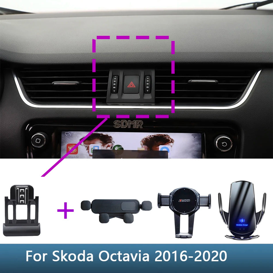 Skoda Octavia Trådlös Laddning Telefonhållare Bas 2016 2020